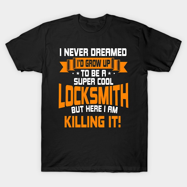 Locksmith Key Maker Lock Picker Locksmithing T-Shirt by dellodesigns